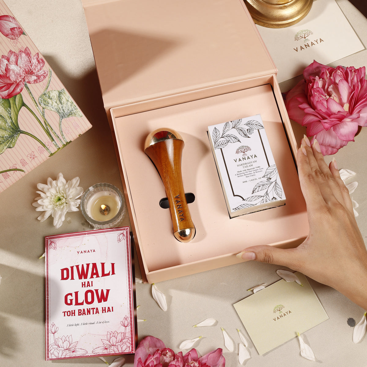 Customizable Diwali Gift Box – Kansa Wand & Any 30 ml Oil