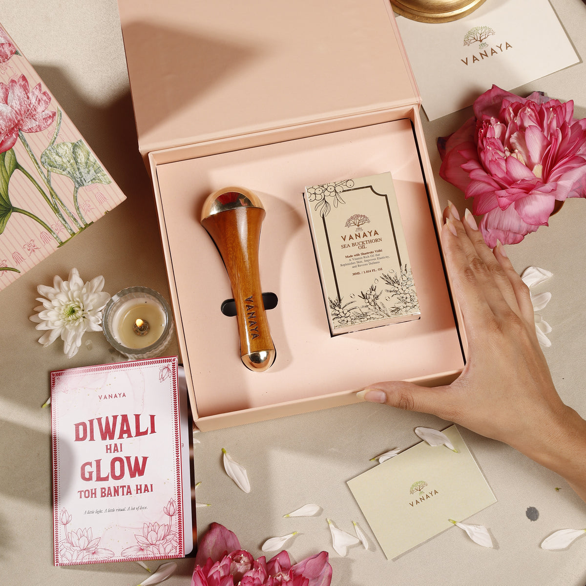 Customizable Diwali Gift Box – Kansa Wand & Any 30 ml Oil